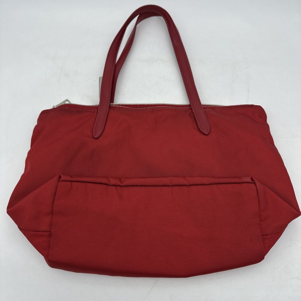 Coach Red Nylon Purse Hand Bag Double Straps 16x11 Coach Charm EUC